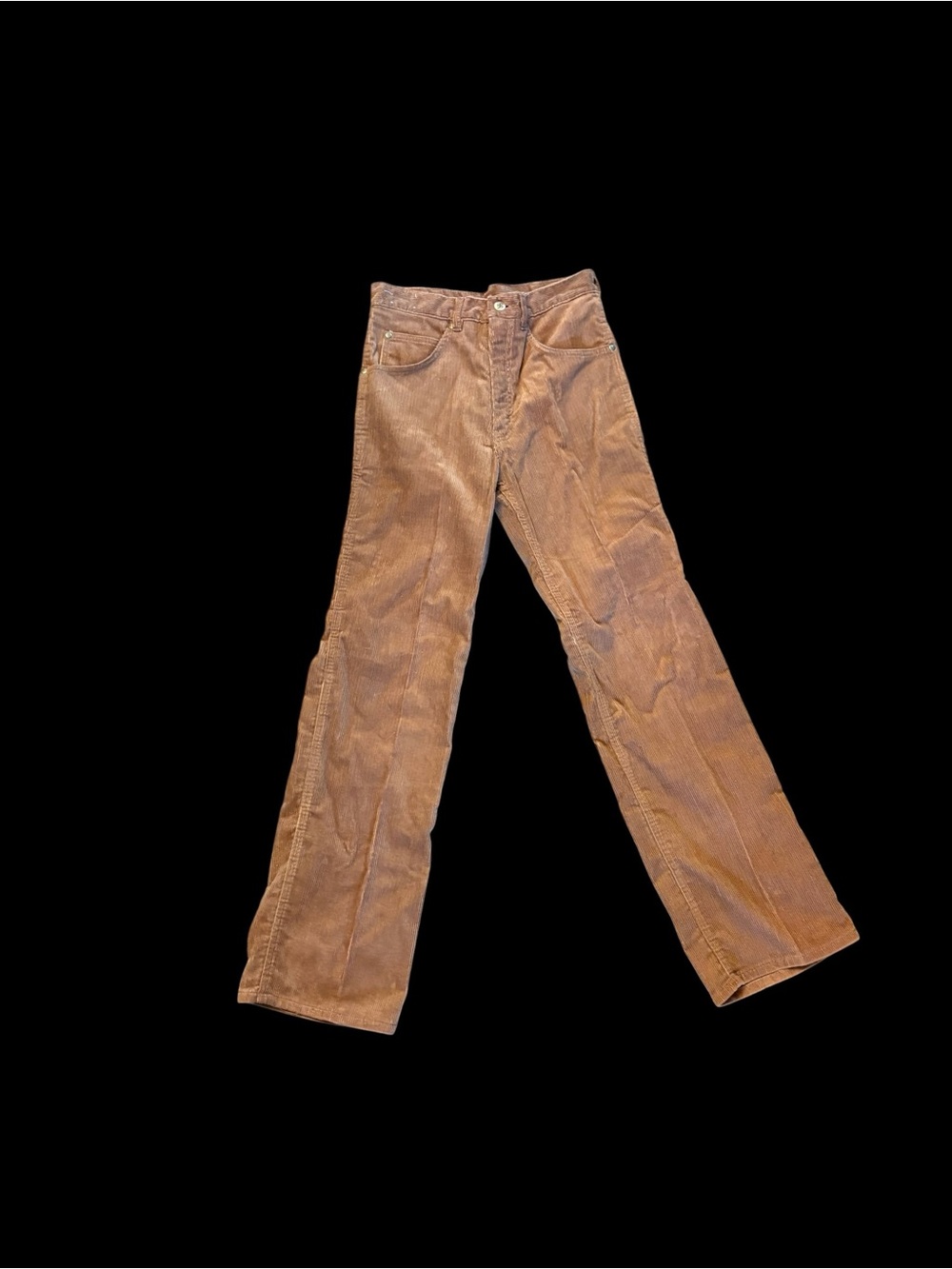 Vintage Rump Brown Corduroy Pants Made in Hong Kong High Rise 28 70s 80s Cotton